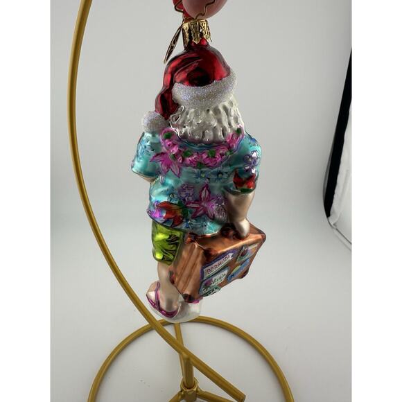 Christopher Radko "Vacation Santa" Hand Blown Glass Ornament 6 Inches - Picture 3 of 6